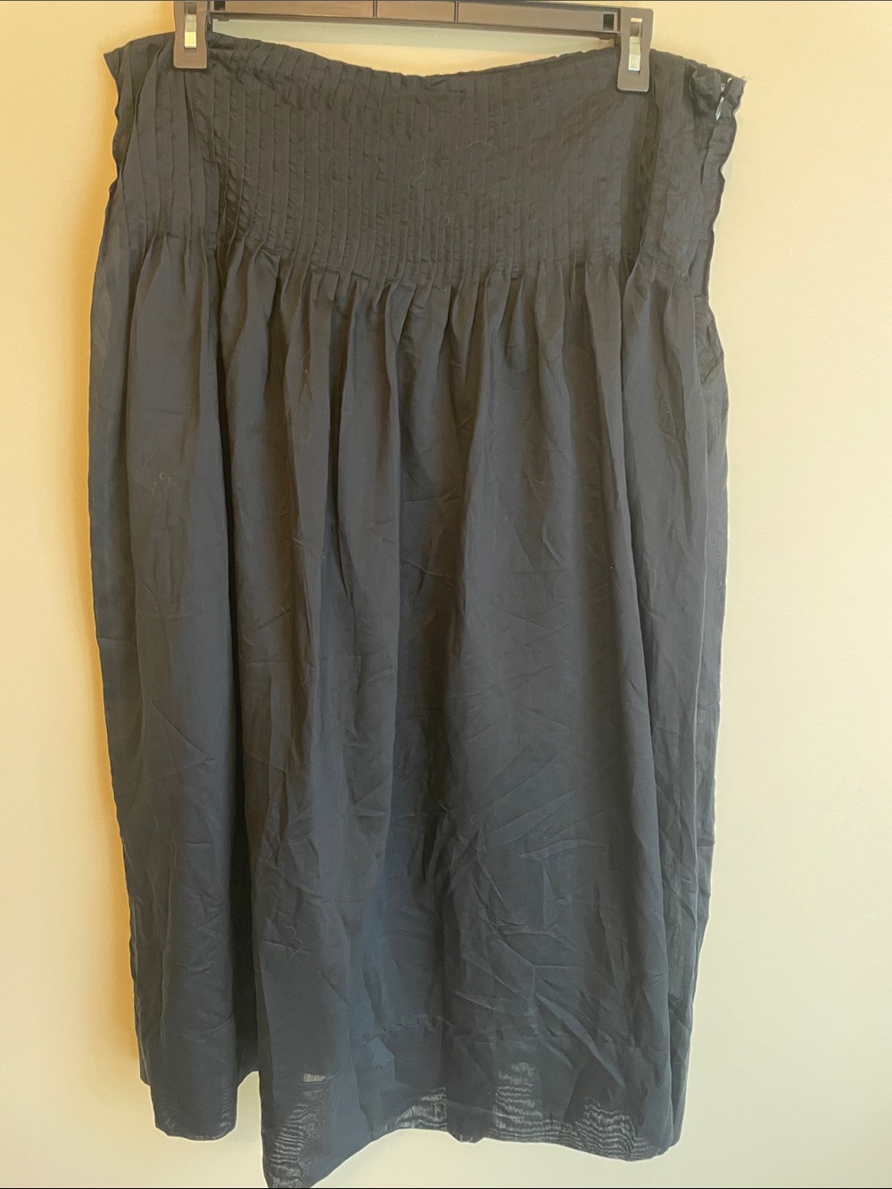 Women's Black Smocked Waist Maxi Skirt